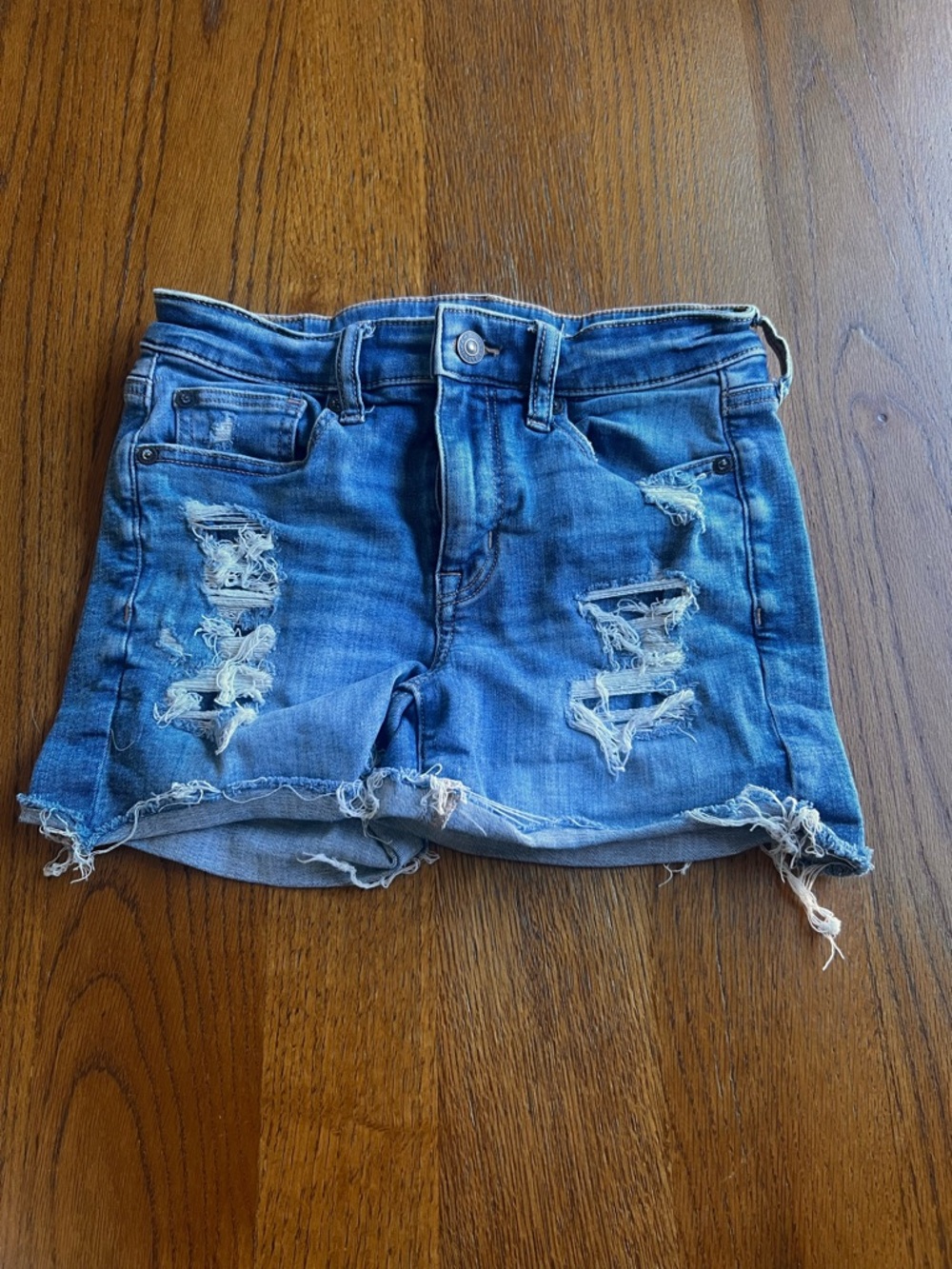 American Eagle Outfitters Distressed Blue Denim Jean Shorts